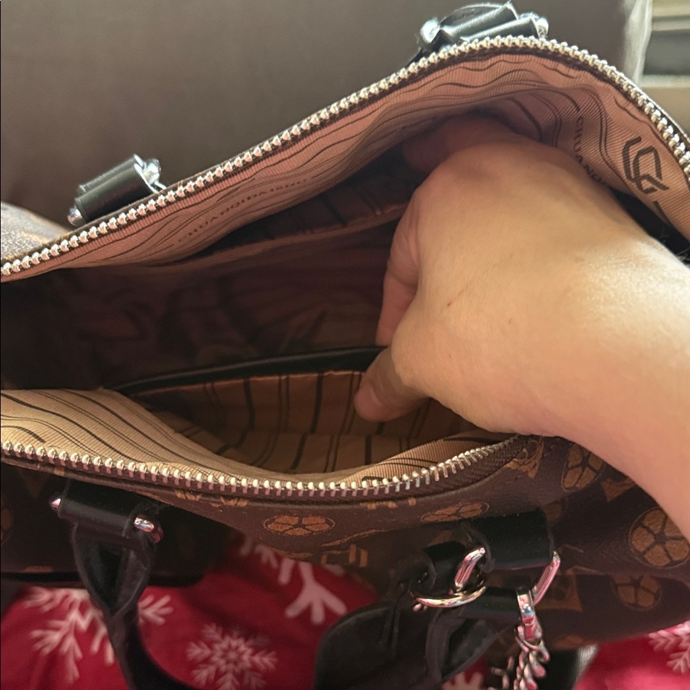 Brown Patterned Handbag - Picture 2 of 7